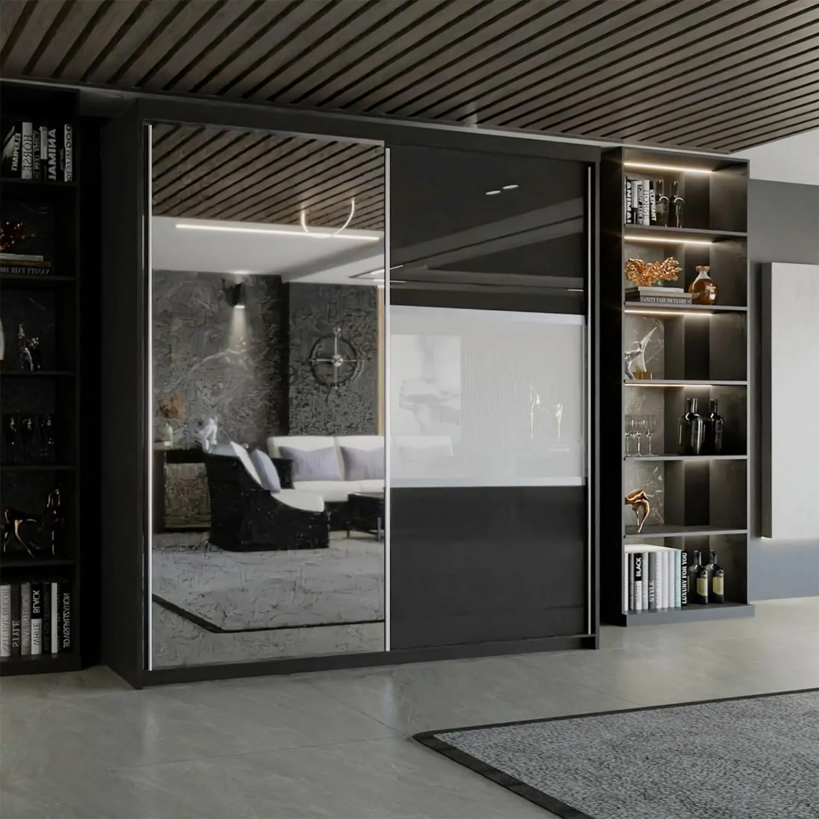 Manhattan High Gloss Sliding Wardrobe