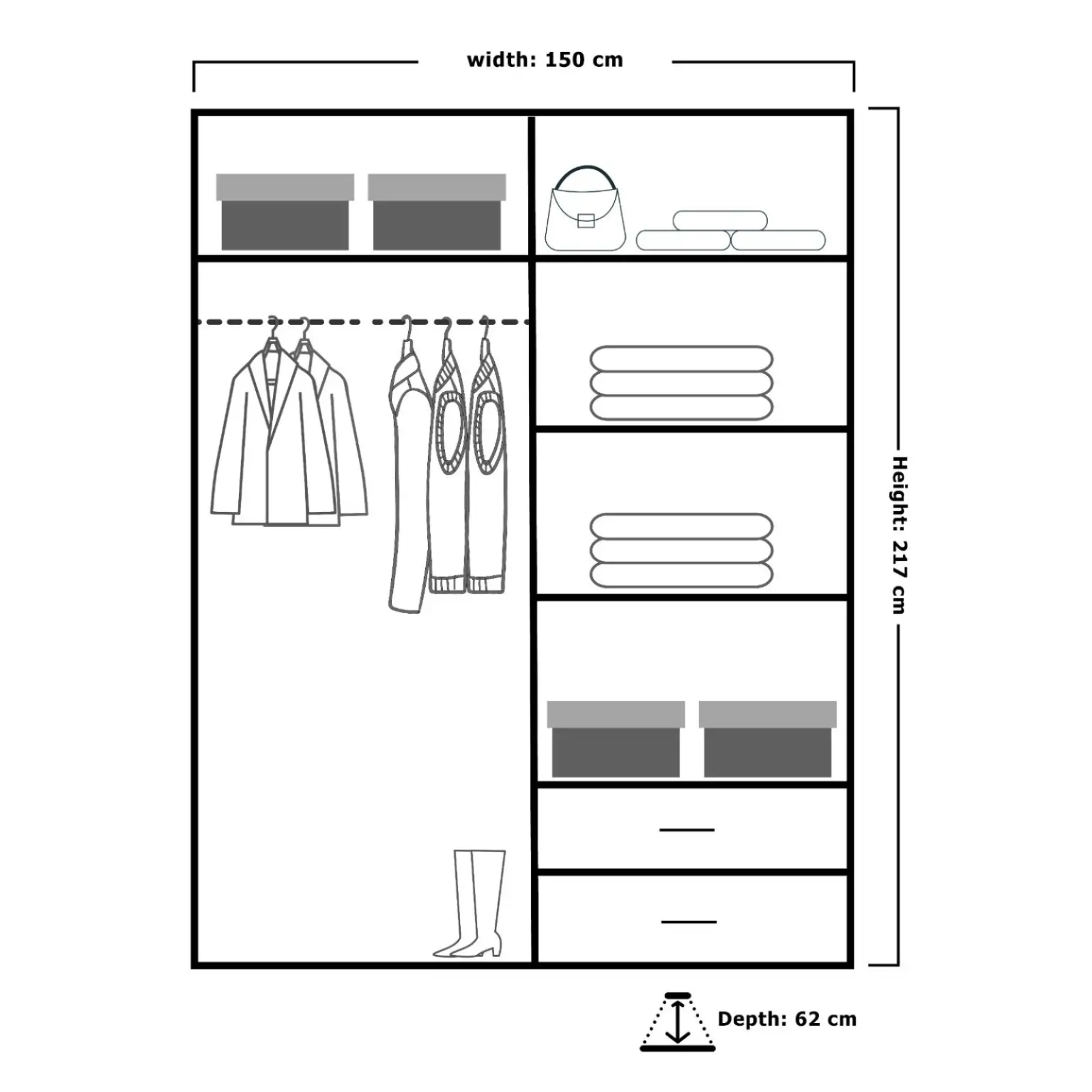 Manhattan High Gloss Sliding Wardrobe