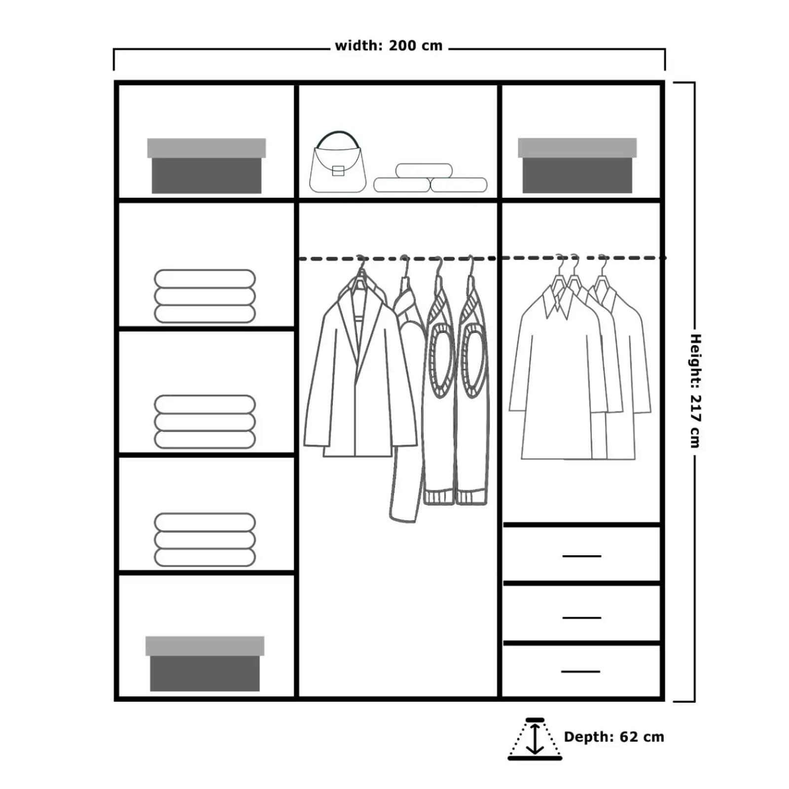 Manhattan High Gloss Sliding Wardrobe