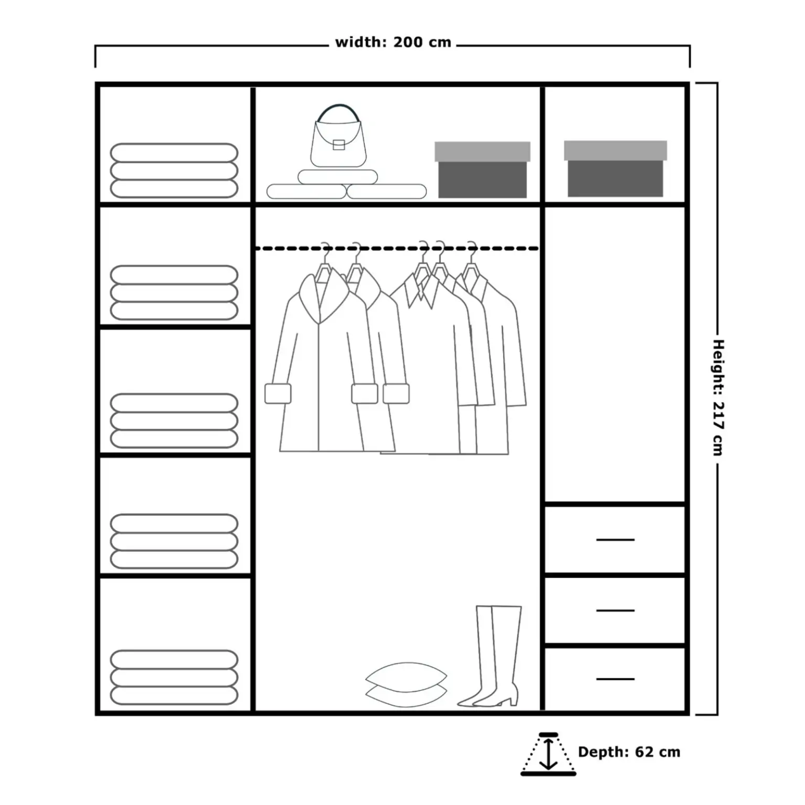 Queen Sliding Wardrobe