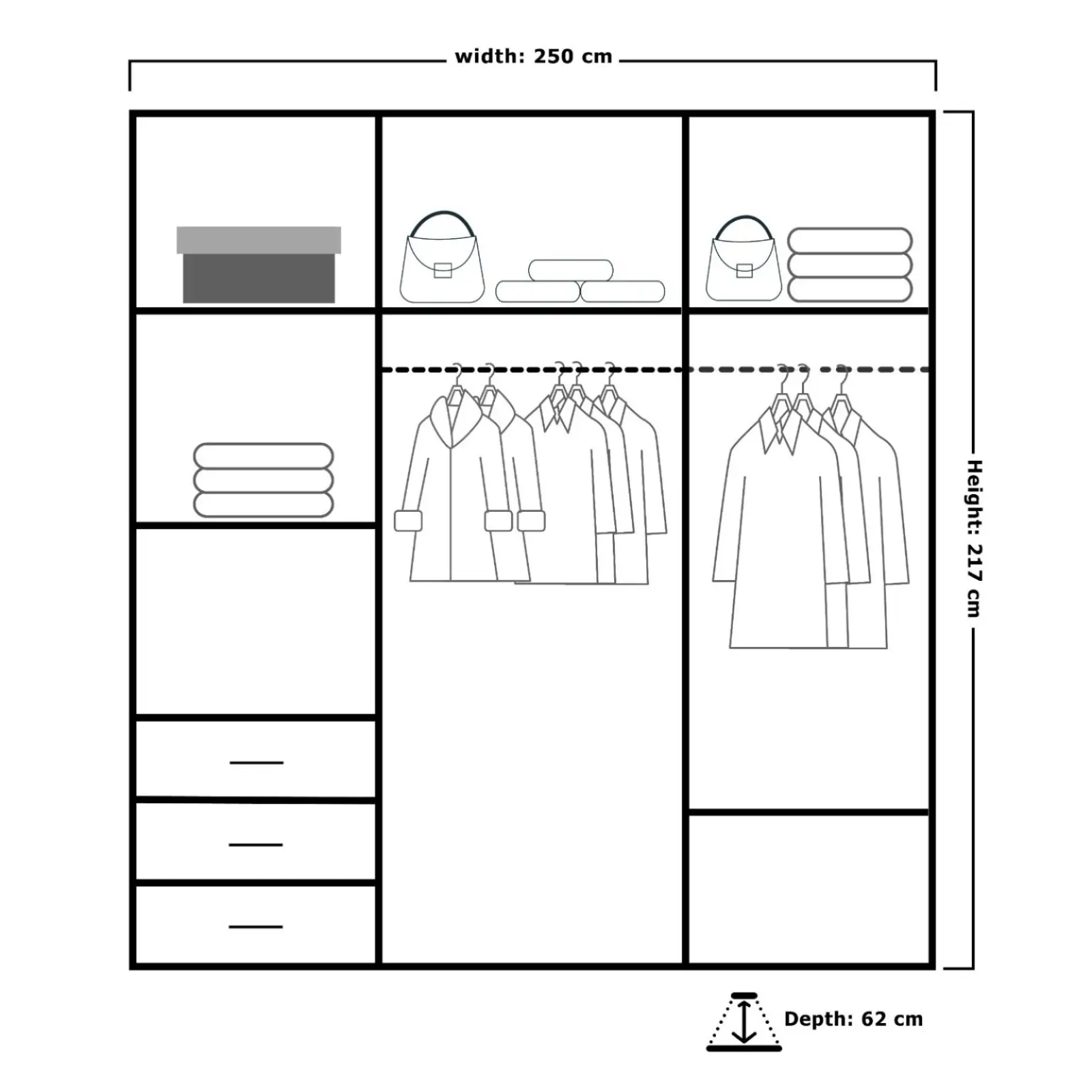 Manhattan High Gloss Sliding Wardrobe