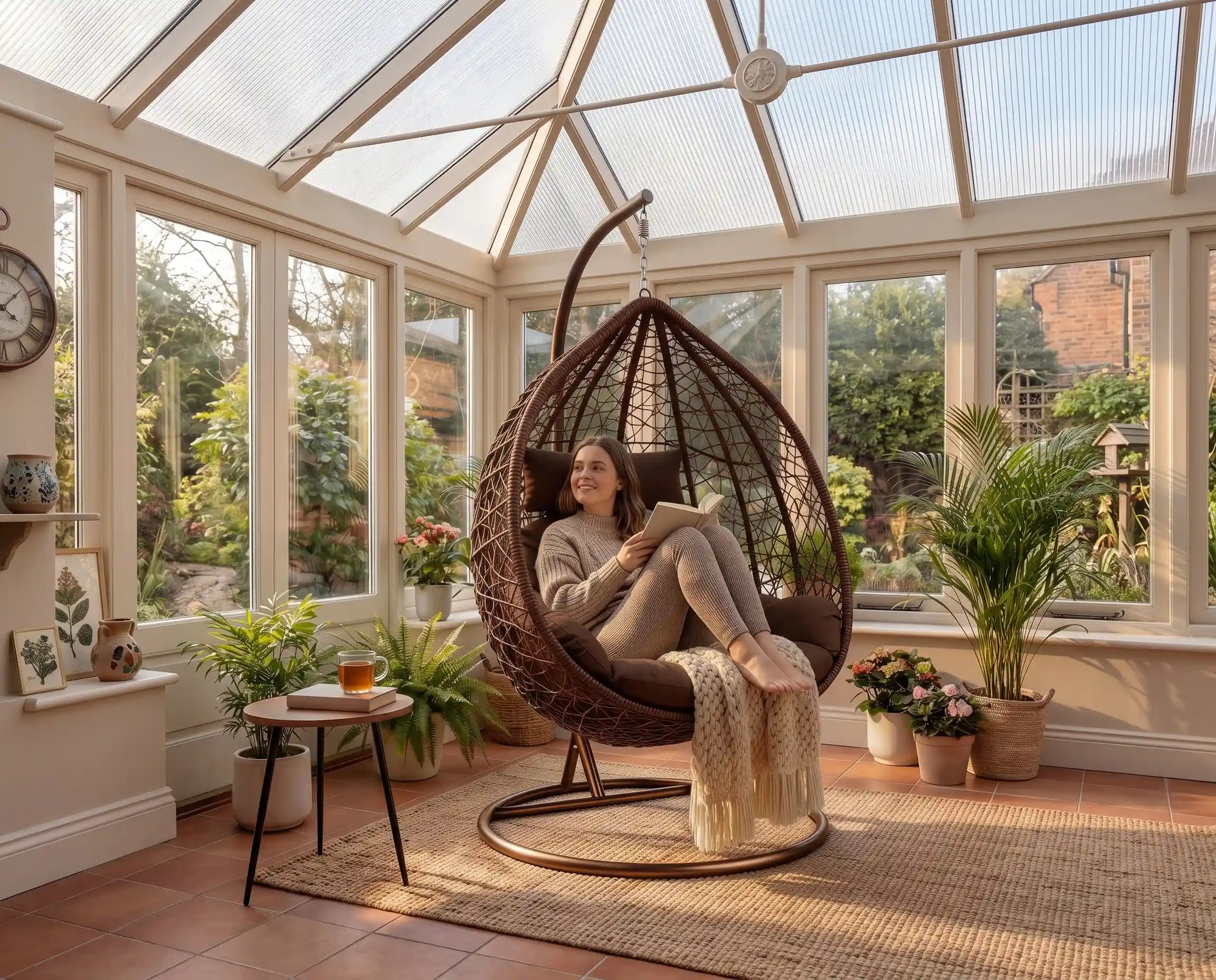 Large Hanging Egg Chair with cushion