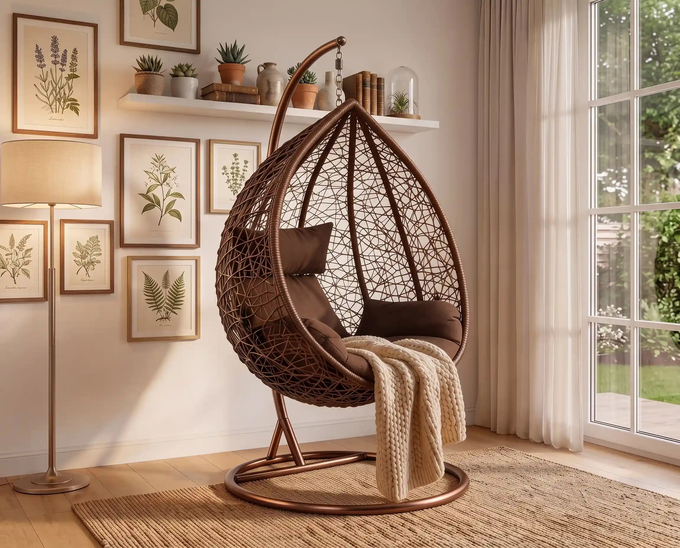 Large Hanging Egg Chair with cushion