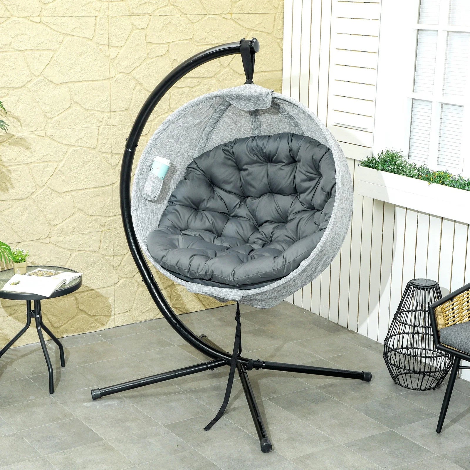 Single Hanging Egg Chair with cushion