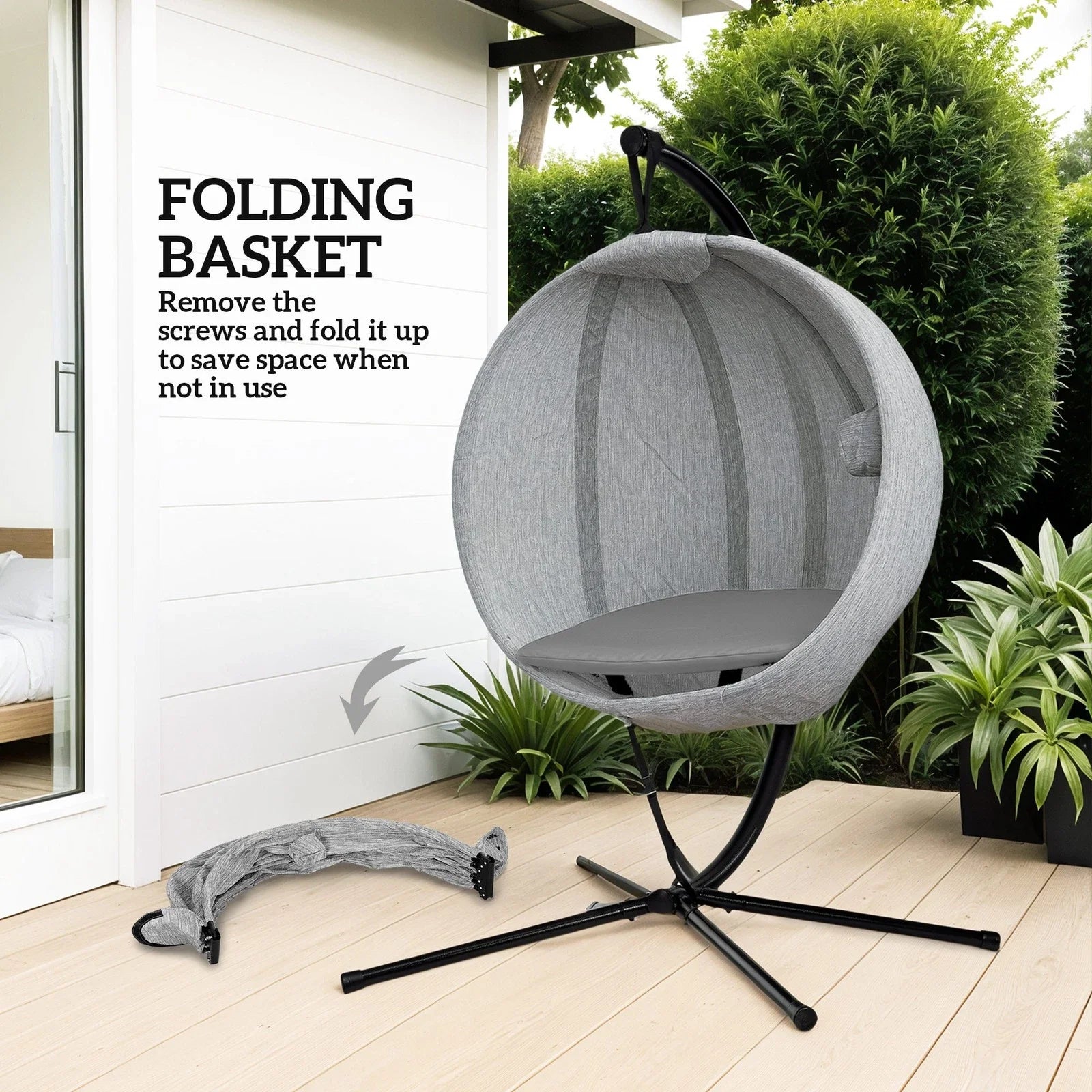 Single Hanging Egg Chair with cushion