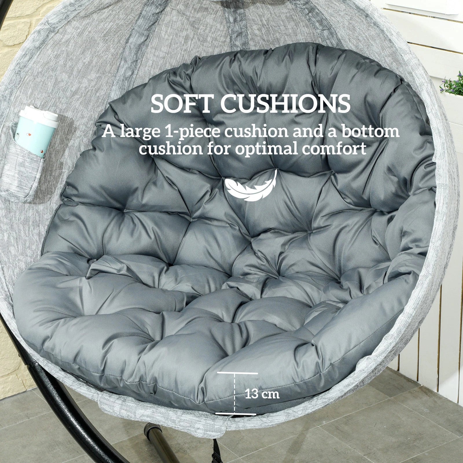 Single Hanging Egg Chair with cushion