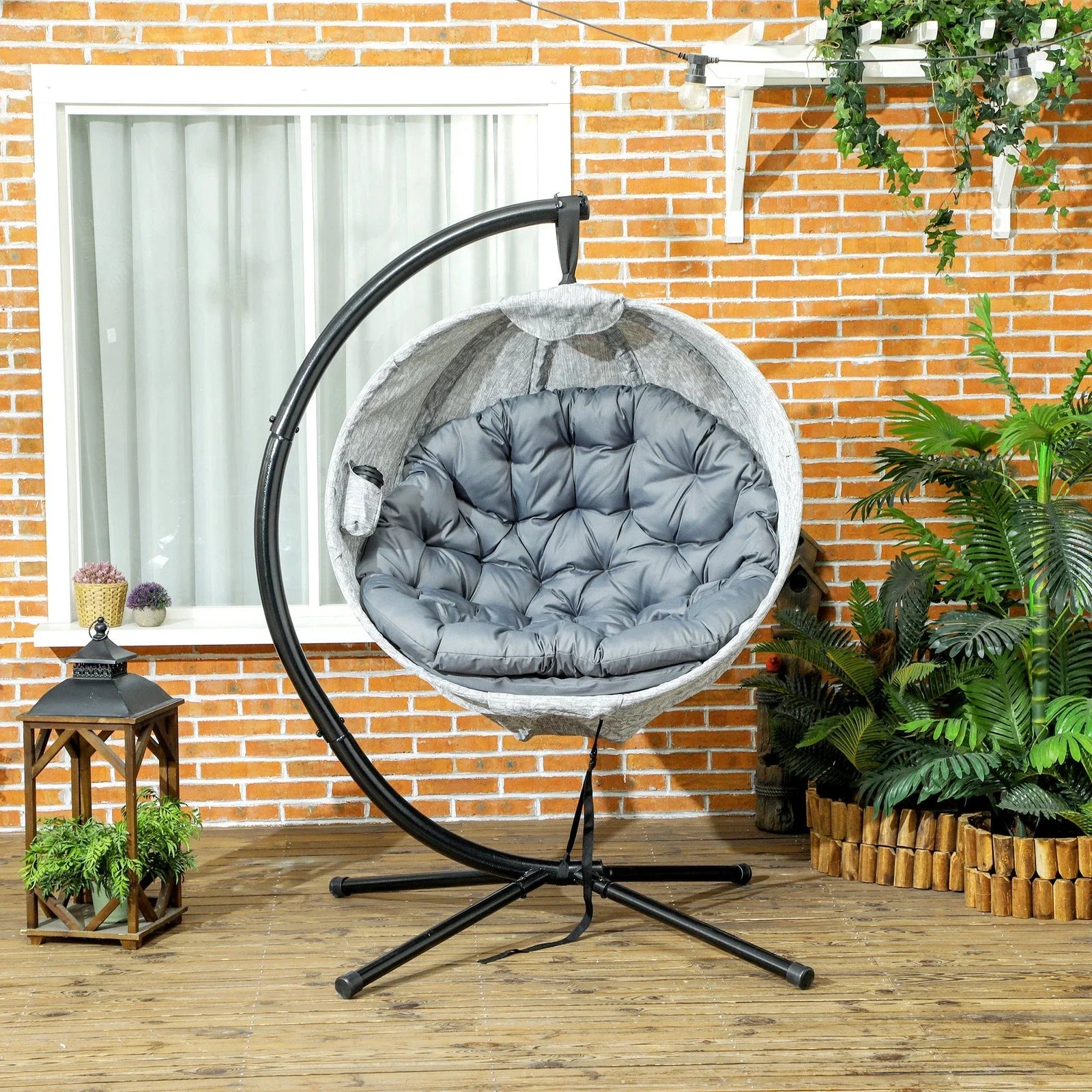 Single Hanging Egg Chair with cushion