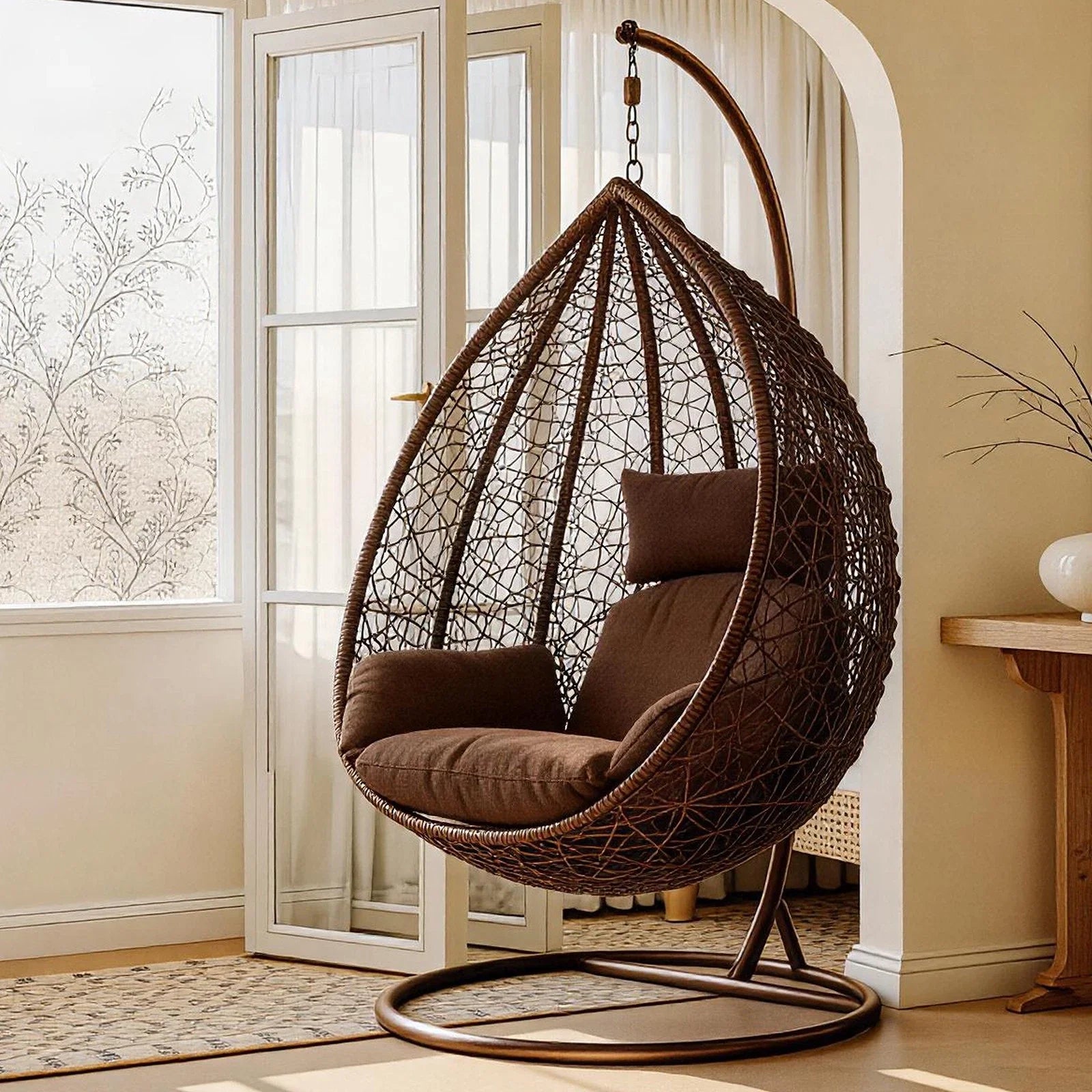 Large Hanging Egg Chair with cushion